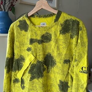 C.P. Company Yellow and Green Textured Sweatshirt